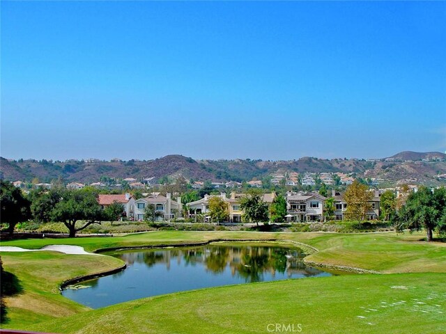 property view of water featuring a residential view and a mountain view