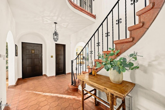 view of tiled entrance foyer