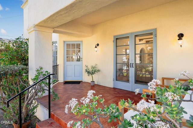 entrance to property with french doors