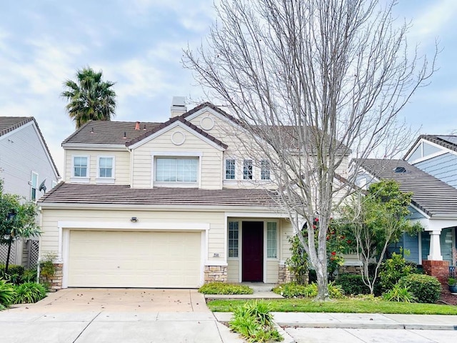 view of front of home featuring a garage