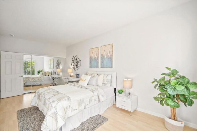 bedroom featuring light hardwood / wood-style floors