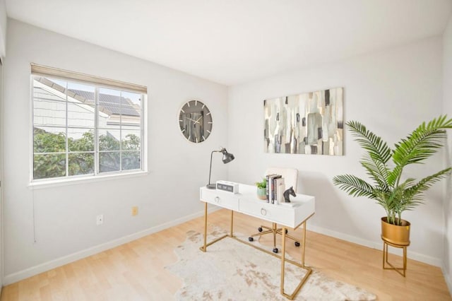 home office featuring wood-type flooring