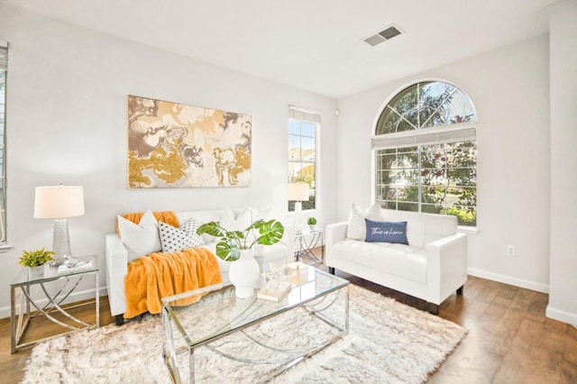 sitting room featuring hardwood / wood-style flooring