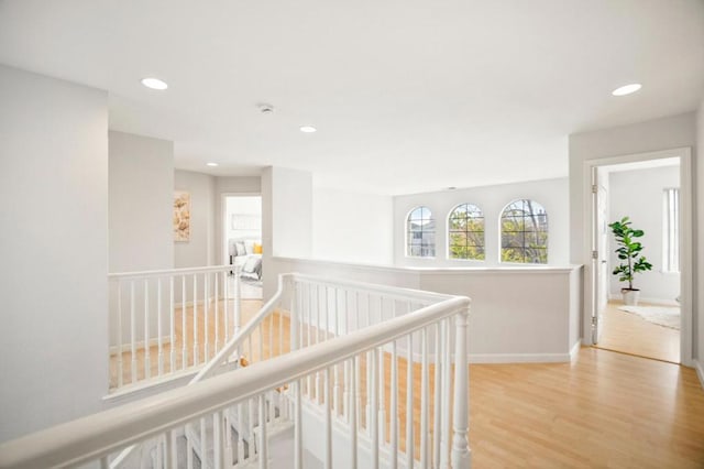 hallway featuring light hardwood / wood-style flooring