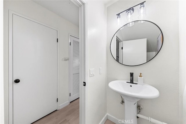 bathroom featuring hardwood / wood-style floors