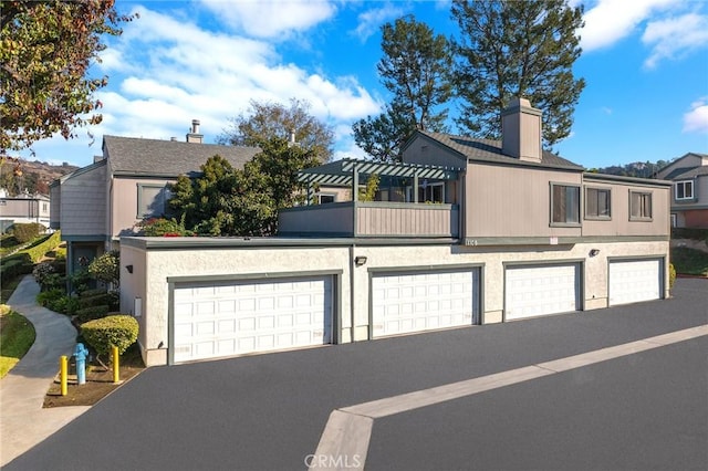 exterior space featuring a garage