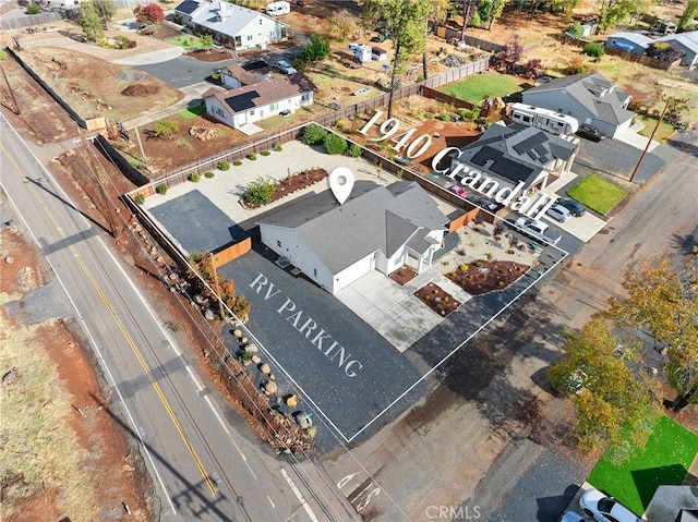 aerial view with a residential view