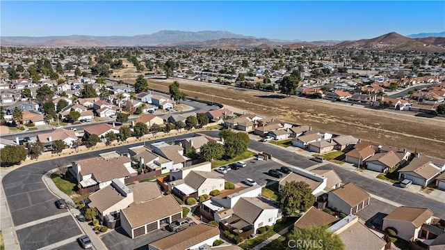 drone / aerial view with a mountain view