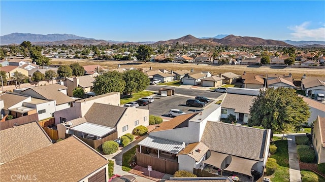 aerial view with a mountain view