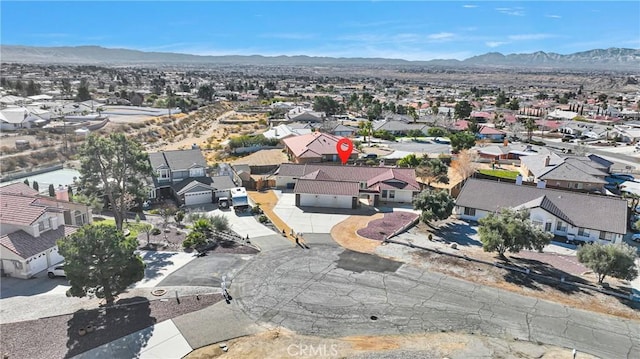 aerial view with a mountain view