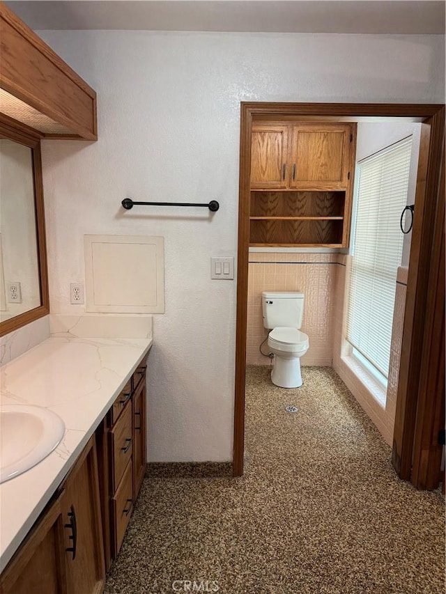 bathroom with toilet and vanity