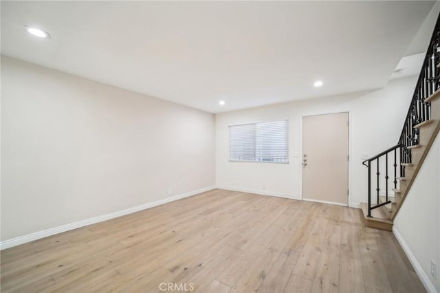 foyer entrance featuring light hardwood / wood-style flooring