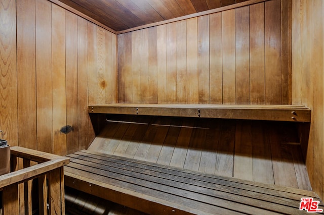 view of sauna