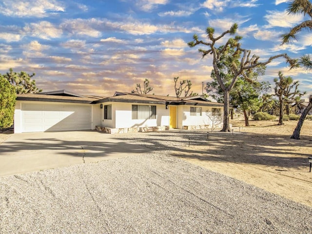 view of front of house with a garage