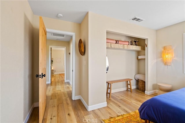 1388 Fortuna Ave, Landers, CA 92285 - bedroom with light wood-type flooring and a closet
