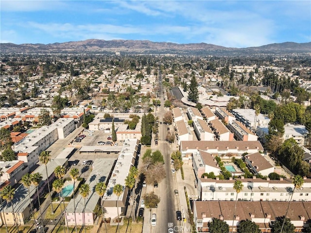 aerial view with a mountain view