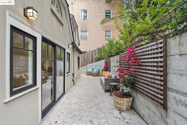 view of patio / terrace with an outdoor living space