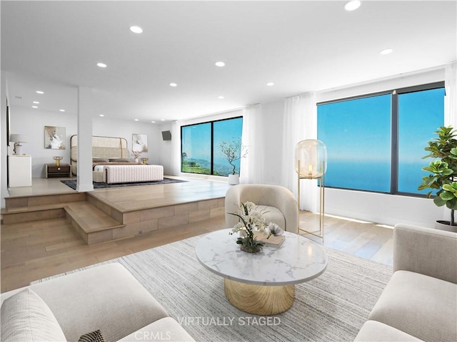 bedroom featuring light hardwood / wood-style flooring