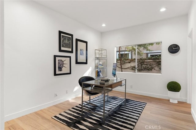 office area featuring wood-type flooring