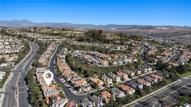 aerial view with a mountain view