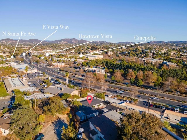 bird's eye view featuring a mountain view