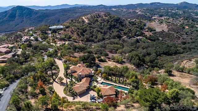 bird's eye view featuring a mountain view