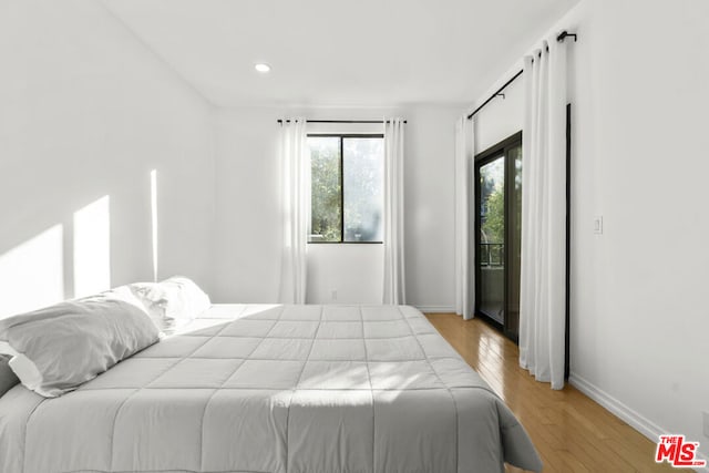 bedroom featuring light hardwood / wood-style flooring