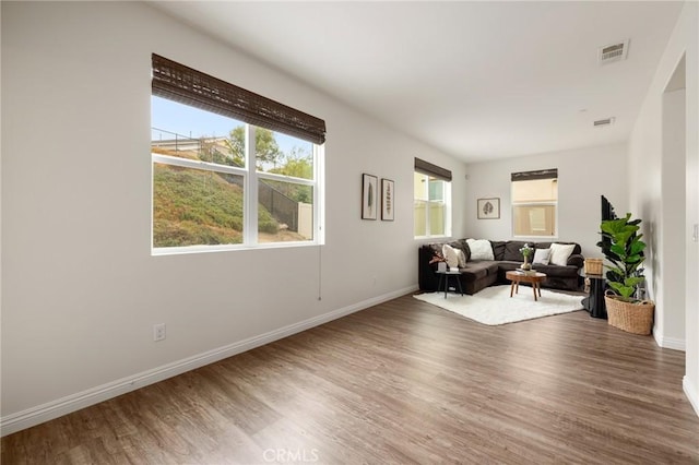 living room featuring hardwood / wood-style flooring