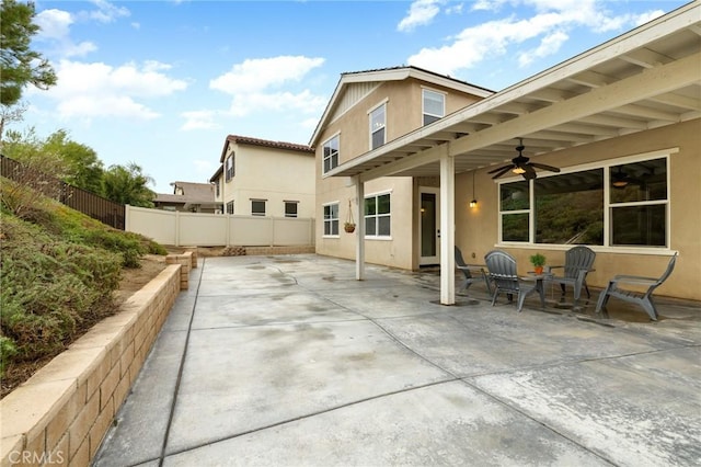 view of patio / terrace featuring ceiling fan