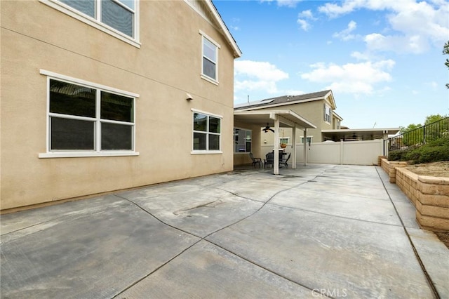 view of home's exterior with a patio