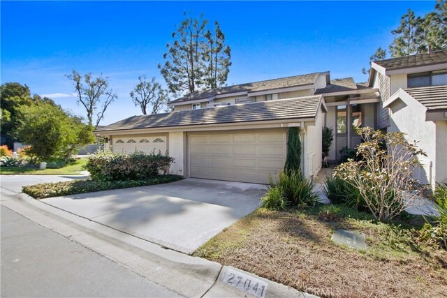 view of front of house with a garage