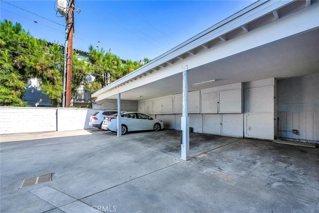 view of car parking with a carport