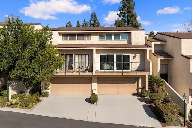 view of property featuring a garage