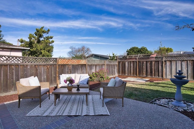 view of patio with outdoor lounge area