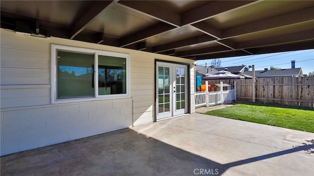 view of patio with french doors