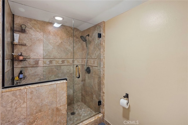 bathroom featuring walk in shower