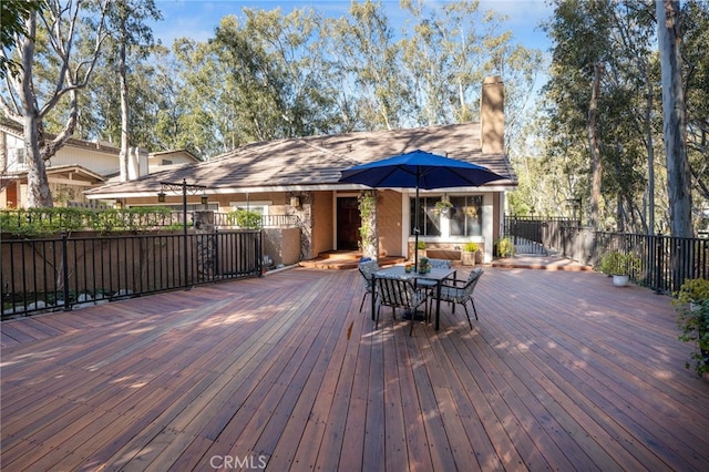 view of wooden deck