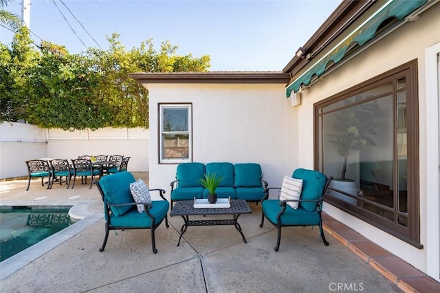 view of patio / terrace with an outdoor living space