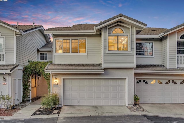 view of front of house with a garage