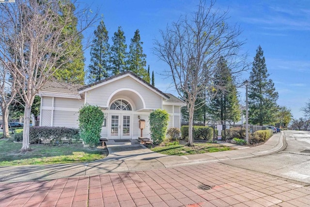 view of front of home featuring french doors