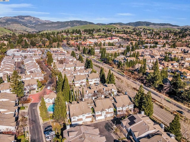 bird's eye view featuring a mountain view