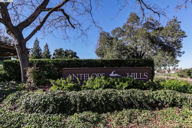 view of community sign