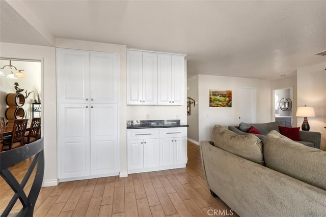 living room featuring light hardwood / wood-style floors