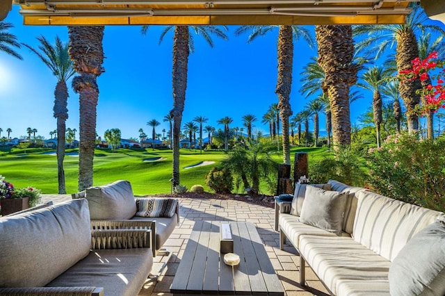 view of patio with an outdoor living space