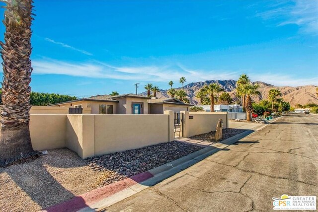 exterior space with a mountain view