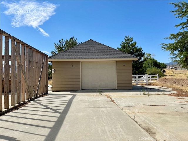 view of garage