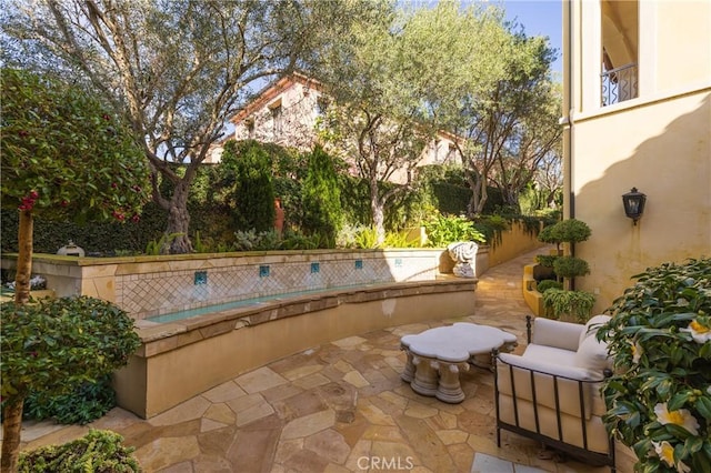 view of patio with an outdoor living space