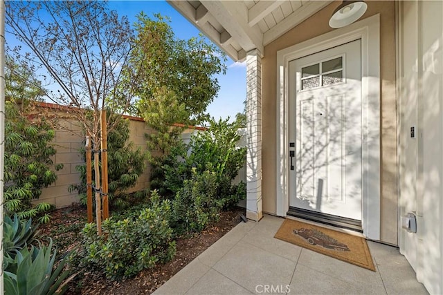 view of doorway to property