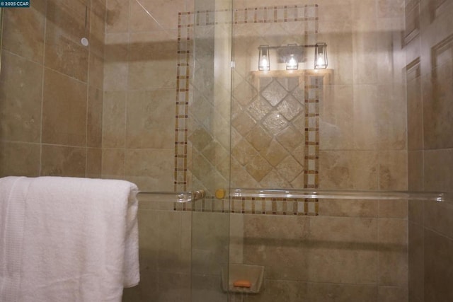 bathroom featuring walk in shower