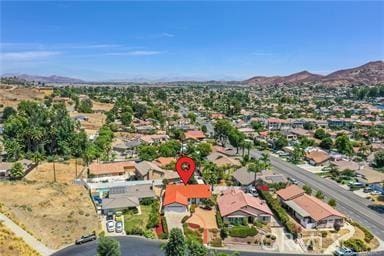 bird's eye view featuring a mountain view